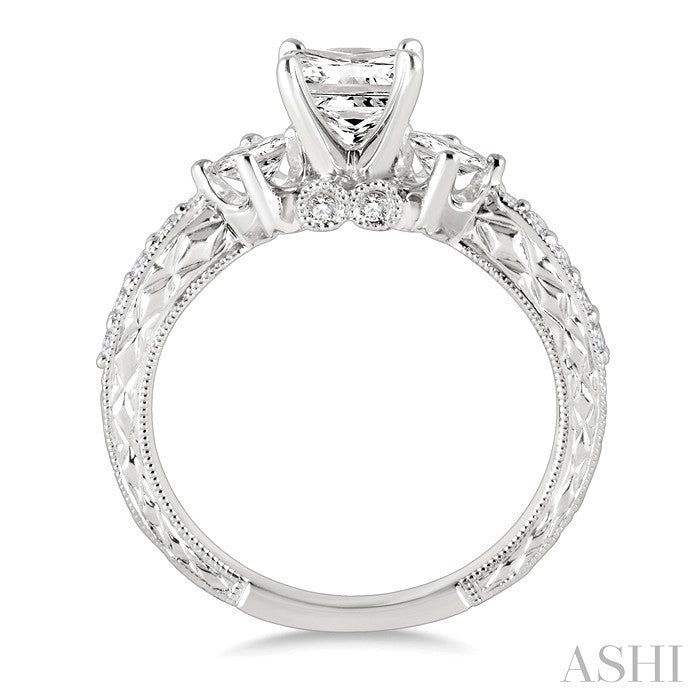 3/8 Ctw Diamond Semi-Mount Engagement Ring in 14K White Gold