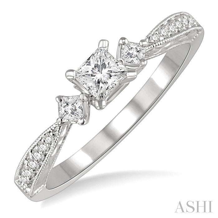 1/5 Ctw Diamond Semi-Mount Engagement Ring in 14K White Gold