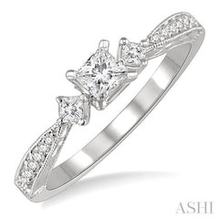 1/5 Ctw Diamond Semi-Mount Engagement Ring in 14K White Gold