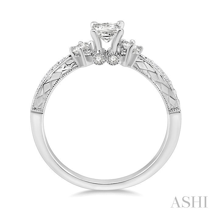 1/5 Ctw Diamond Semi-Mount Engagement Ring in 14K White Gold