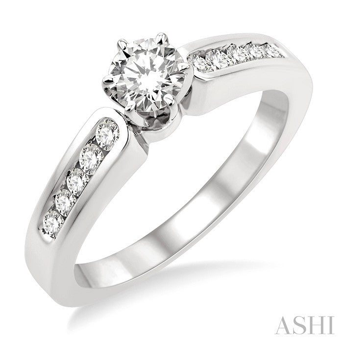 1/3 Ctw Diamond Semi-Mount Engagement Ring in 14K White Gold