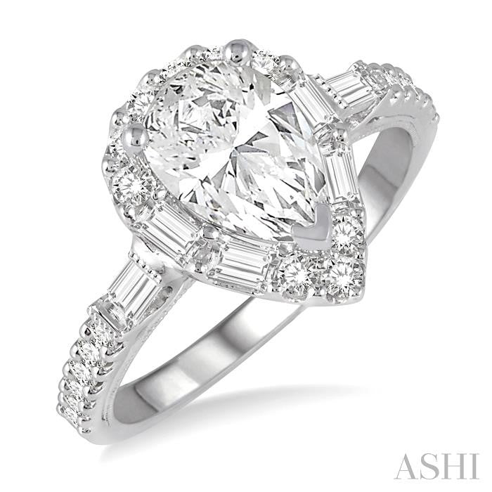 5/8 Ctw Diamond Semi-Mount Engagement Ring in 14K White Gold