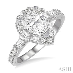 5/8 Ctw Diamond Semi-Mount Engagement Ring in 14K White Gold