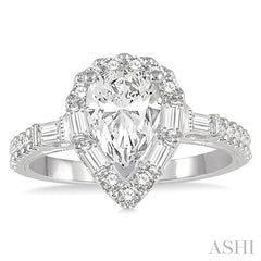 5/8 Ctw Diamond Semi-Mount Engagement Ring in 14K White Gold