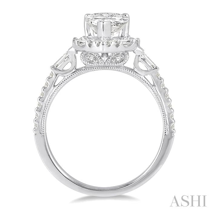 5/8 Ctw Diamond Semi-Mount Engagement Ring in 14K White Gold