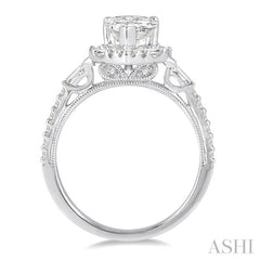 5/8 Ctw Diamond Semi-Mount Engagement Ring in 14K White Gold