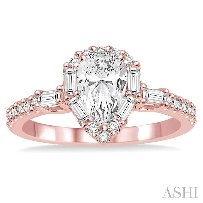 1/2 Ctw Diamond Semi-Mount Engagement Ring in 14K Rose Gold