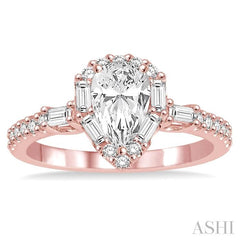 1/2 Ctw Diamond Semi-Mount Engagement Ring in 14K Rose Gold