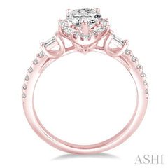 1/2 Ctw Diamond Semi-Mount Engagement Ring in 14K Rose Gold
