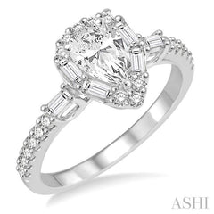 1/2 Ctw Diamond Semi-Mount Engagement Ring in 14K White Gold