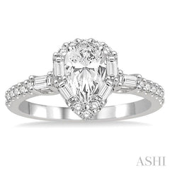 1/2 Ctw Diamond Semi-Mount Engagement Ring in 14K White Gold