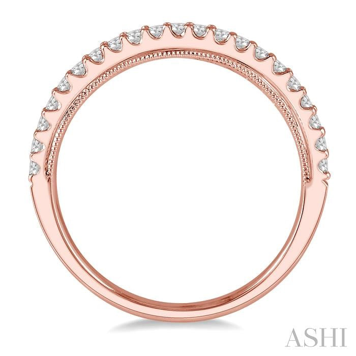 1/4 Ctw Round Cut Diamond Wedding Band in 14K Rose Gold