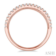 1/4 Ctw Round Cut Diamond Wedding Band in 14K Rose Gold