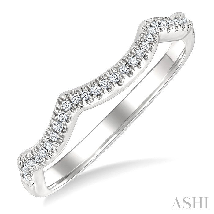 1/10 Ctw Triple Arch Round Cut Diamond Wedding Band in 14K White Gold