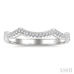 1/10 Ctw Triple Arch Round Cut Diamond Wedding Band in 14K White Gold