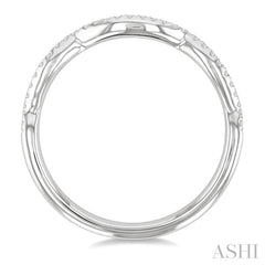 1/10 Ctw Triple Arch Round Cut Diamond Wedding Band in 14K White Gold