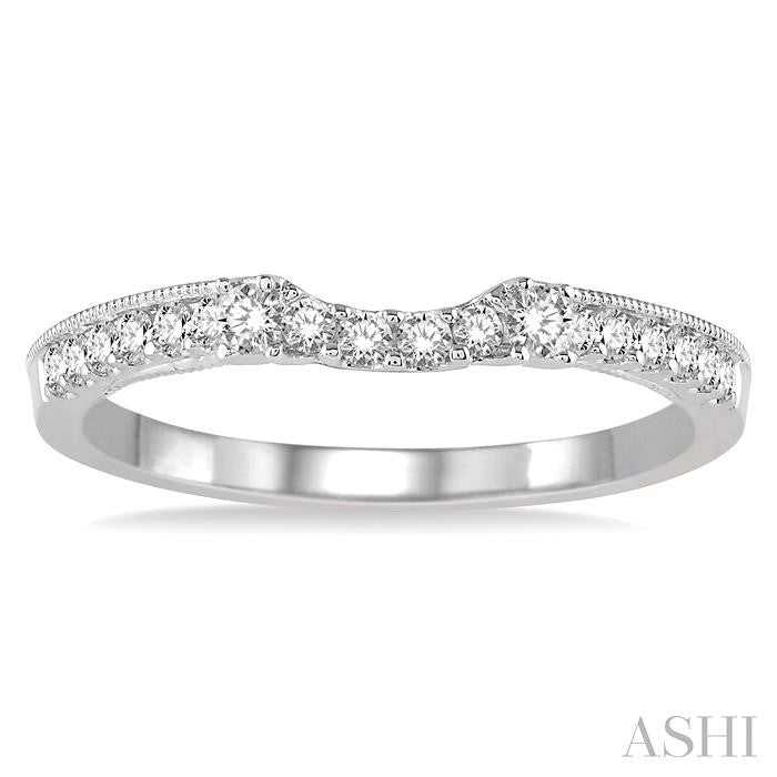 1/4 Ctw Round Cut Diamond Wedding Band in 14K White Gold