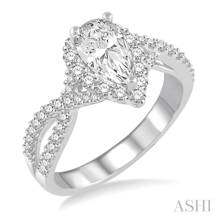 1/2 Ctw Diamond Semi-Mount Engagement Ring in 14K White Gold