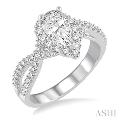 1/2 Ctw Diamond Semi-Mount Engagement Ring in 14K White Gold
