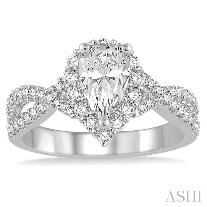 1/2 Ctw Diamond Semi-Mount Engagement Ring in 14K White Gold