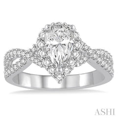 1/2 Ctw Diamond Semi-Mount Engagement Ring in 14K White Gold