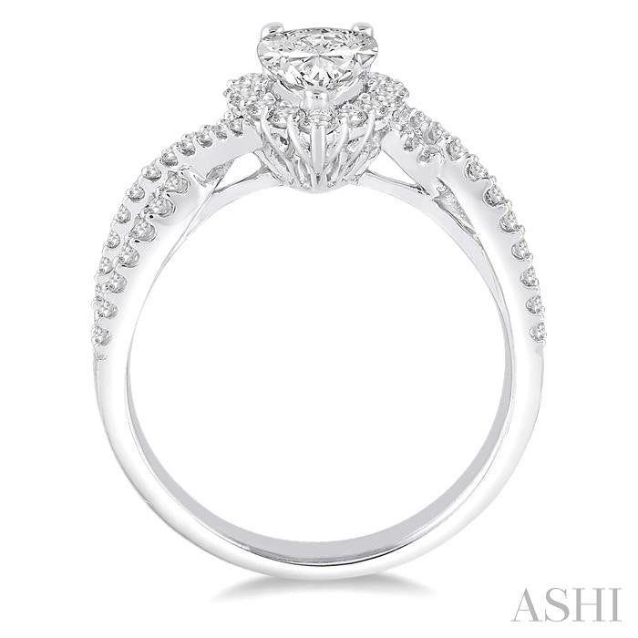 1/2 Ctw Diamond Semi-Mount Engagement Ring in 14K White Gold