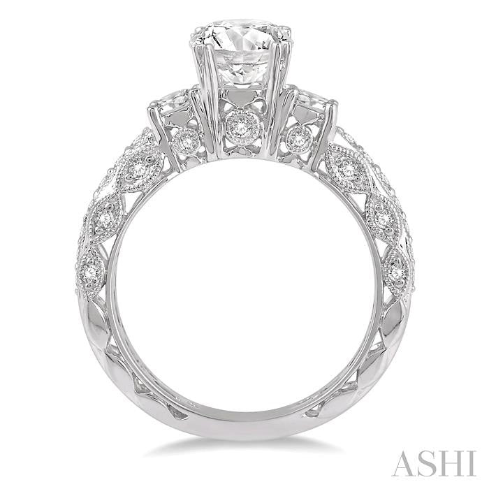 3/4 Ctw Diamond Semi-Mount Engagement Ring in 14K White Gold