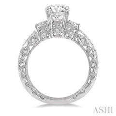 3/4 Ctw Diamond Semi-Mount Engagement Ring in 14K White Gold