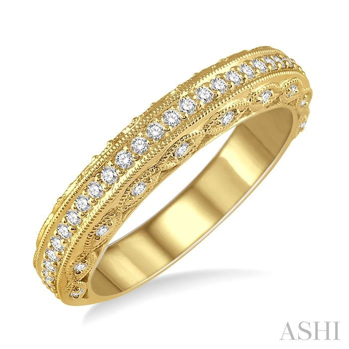 1/3 Ctw Round Cut Diamond Wedding Band in 14K Yellow Gold