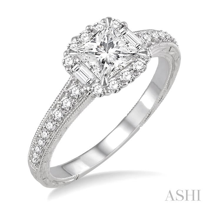 3/8 Ctw Diamond Semi-Mount Engagement Ring in 14K White Gold