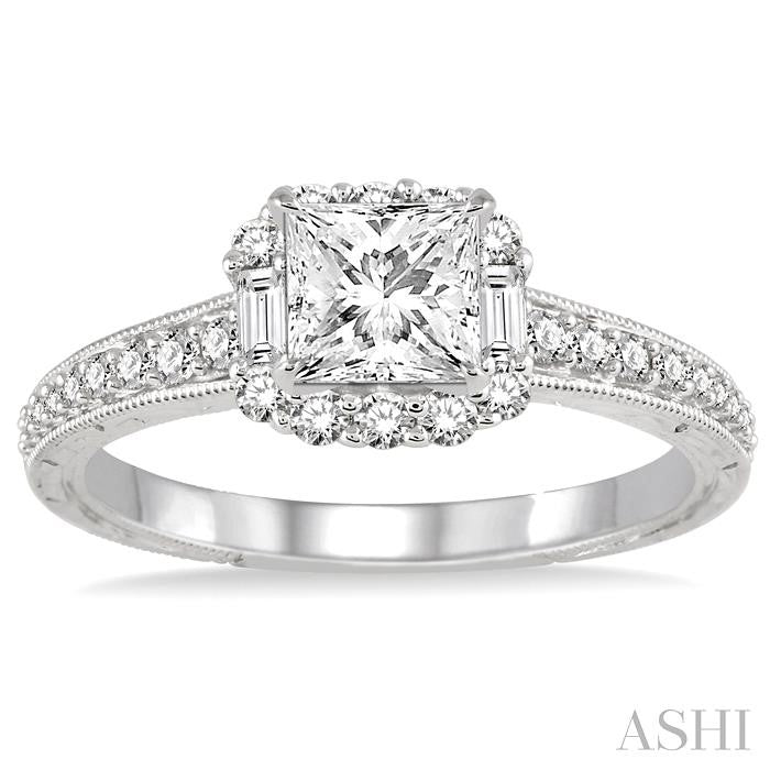 3/8 Ctw Diamond Semi-Mount Engagement Ring in 14K White Gold