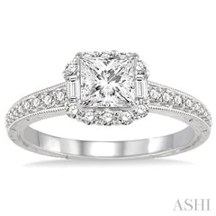 3/8 Ctw Diamond Semi-Mount Engagement Ring in 14K White Gold