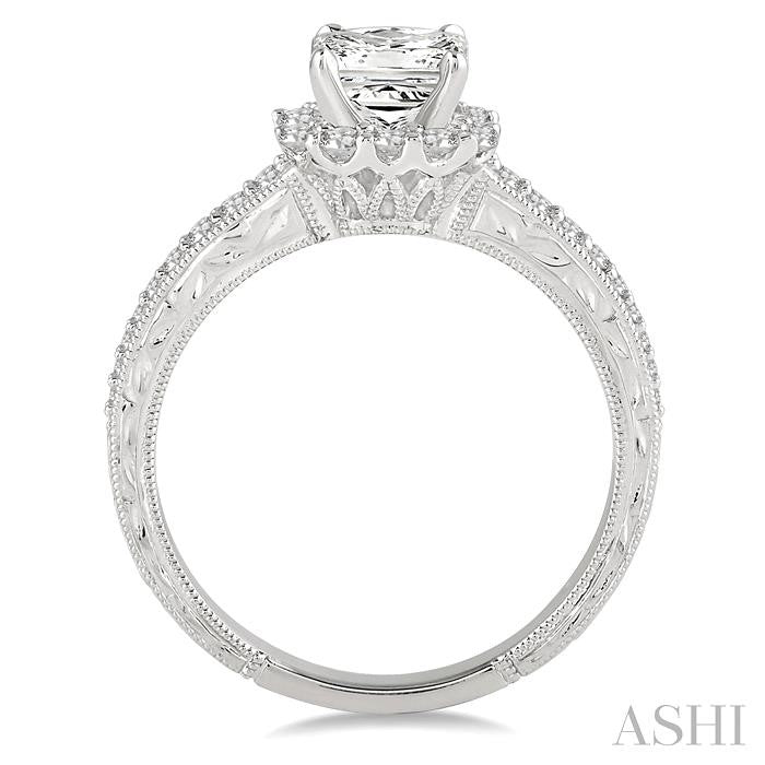 3/8 Ctw Diamond Semi-Mount Engagement Ring in 14K White Gold