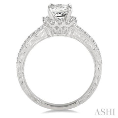 3/8 Ctw Diamond Semi-Mount Engagement Ring in 14K White Gold