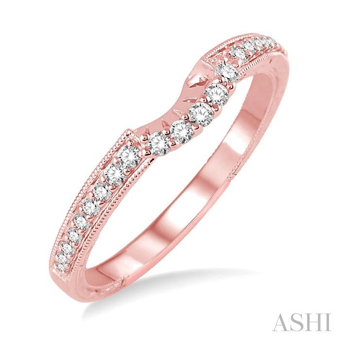1/5 Ctw Round Cut Diamond Wedding Band in 14K Rose Gold