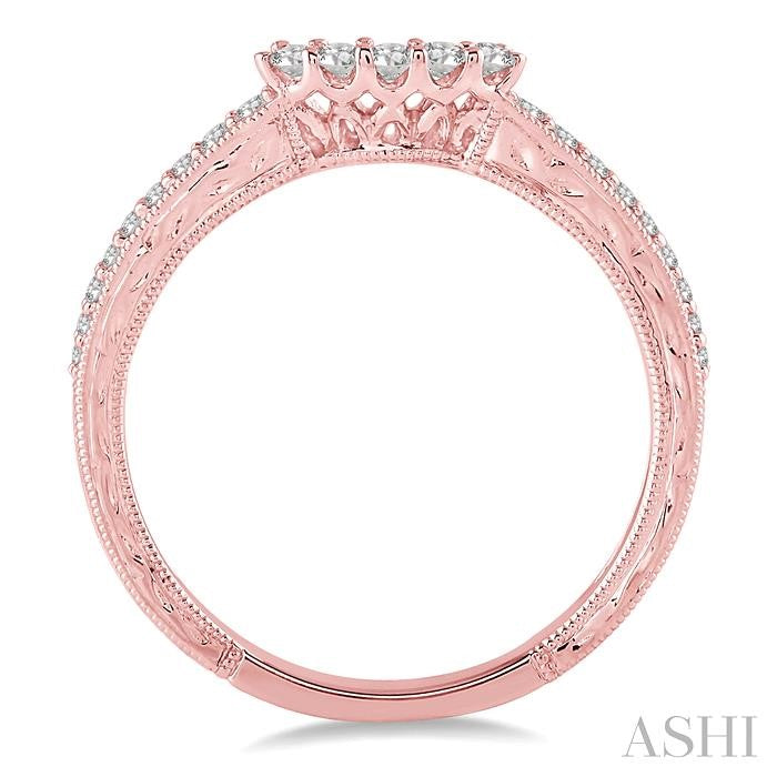 1/5 Ctw Round Cut Diamond Wedding Band in 14K Rose Gold