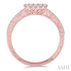 1/5 Ctw Round Cut Diamond Wedding Band in 14K Rose Gold