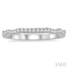 1/6 Ctw Curvy Round Cut Diamond Wedding Band in 14K White Gold