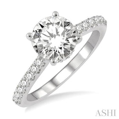 1/3 Ctw Round Diamond Semi-Mount Engagement Ring in 14K White Gold