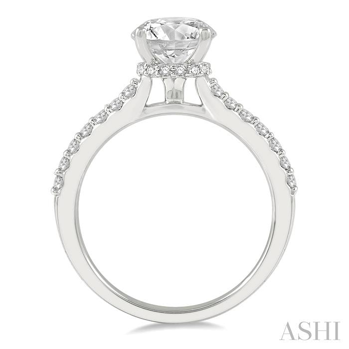1/3 Ctw Round Diamond Semi-Mount Engagement Ring in 14K White Gold