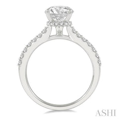 1/3 Ctw Round Diamond Semi-Mount Engagement Ring in 14K White Gold