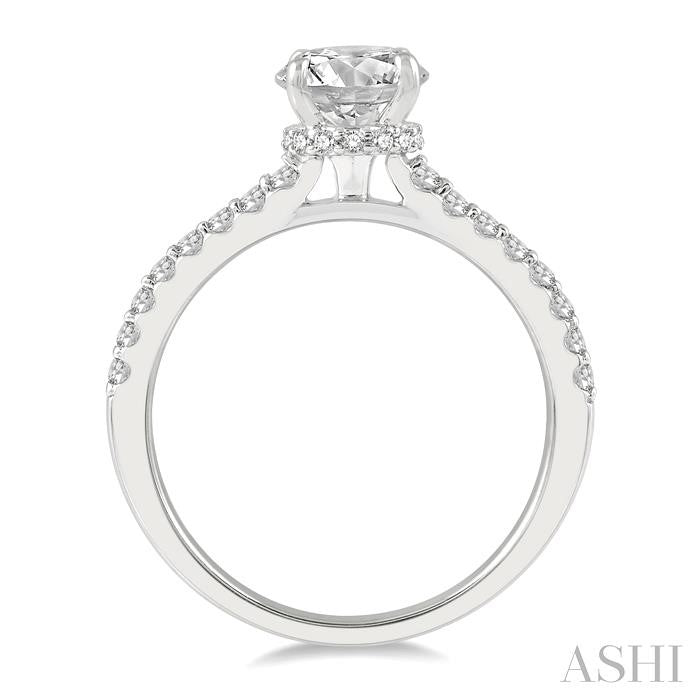 1/3 Ctw Round Diamond Semi-Mount Engagement Ring in 14K White Gold