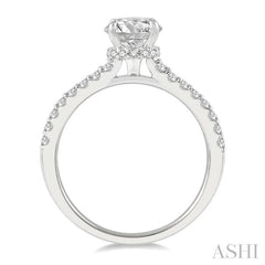 1/3 Ctw Round Diamond Semi-Mount Engagement Ring in 14K White Gold
