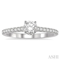 1/4 Ctw Semi-Mount Diamond Engagement Ring in 14K White Gold