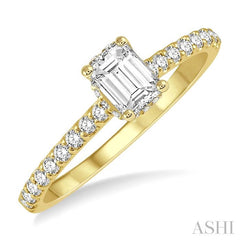1/4 Ctw Round Cut Diamond Semi-Mount Engagement Ring in 14K Yellow Gold