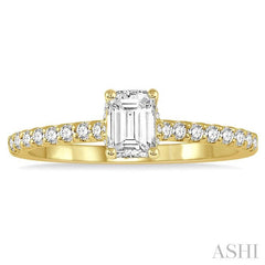 1/4 Ctw Round Cut Diamond Semi-Mount Engagement Ring in 14K Yellow Gold