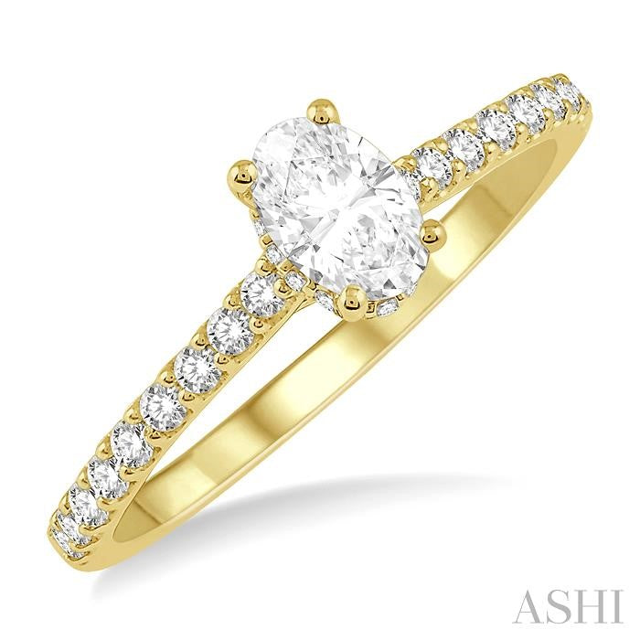 1/4 Ctw Round Cut Diamond Semi-Mount Engagement Ring in 14K Yellow Gold