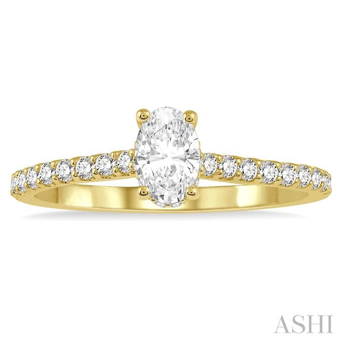 1/4 Ctw Round Cut Diamond Semi-Mount Engagement Ring in 14K Yellow Gold