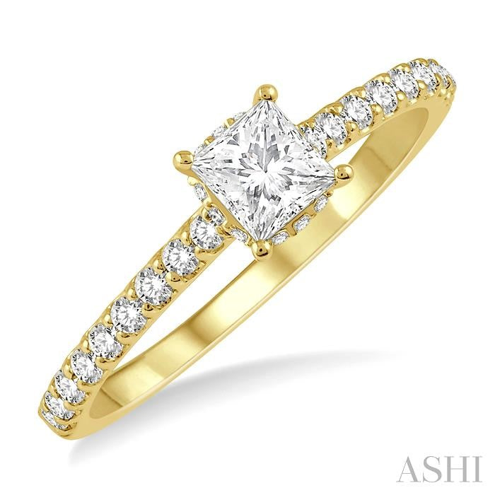 1/4 Ctw Semi-Mount Diamond Engagement Ring in 14K Yellow Gold