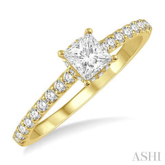 1/4 Ctw Semi-Mount Diamond Engagement Ring in 14K Yellow Gold